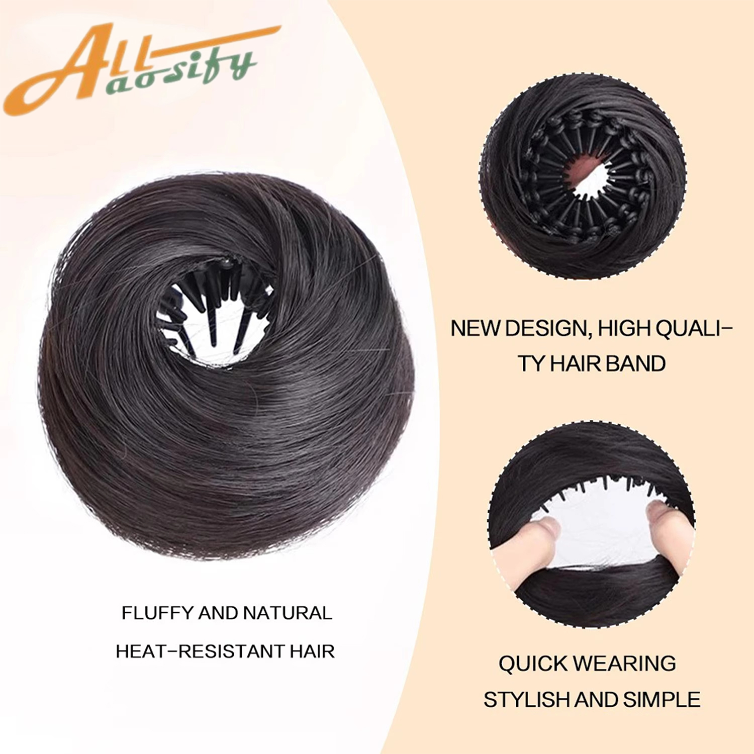 Clip sintetica nelle estensioni del panino per capelli disordinati Mini ciambella Updo posticci per donne Ragazze Chignon retrattili a forma di nido d'uccello