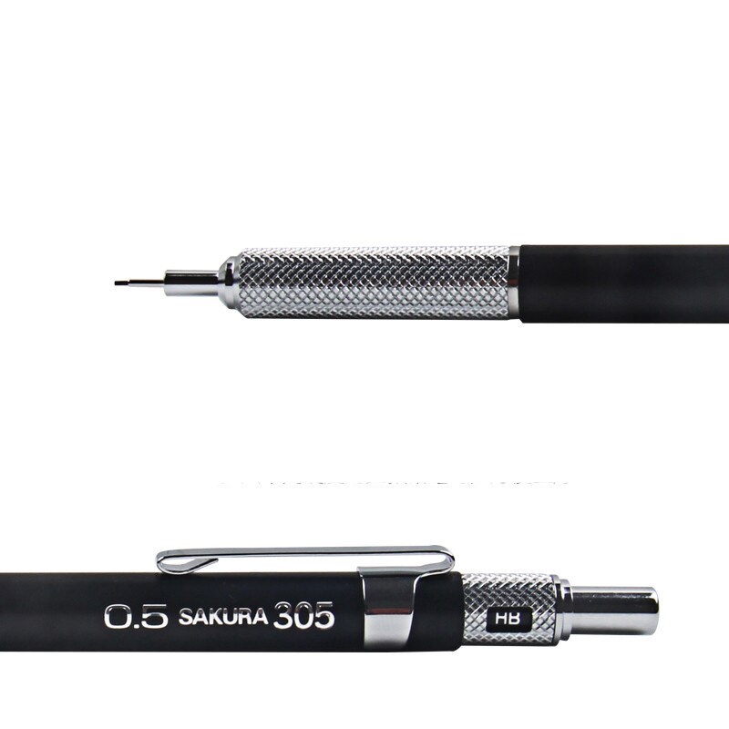 Lápices mecánicos Sakura, lápiz de dibujo bocetos, Oficina, Papelería, Material Escolar, lápices mecánicos de Metal, varilla de 0,3/0,5mm, XS-303