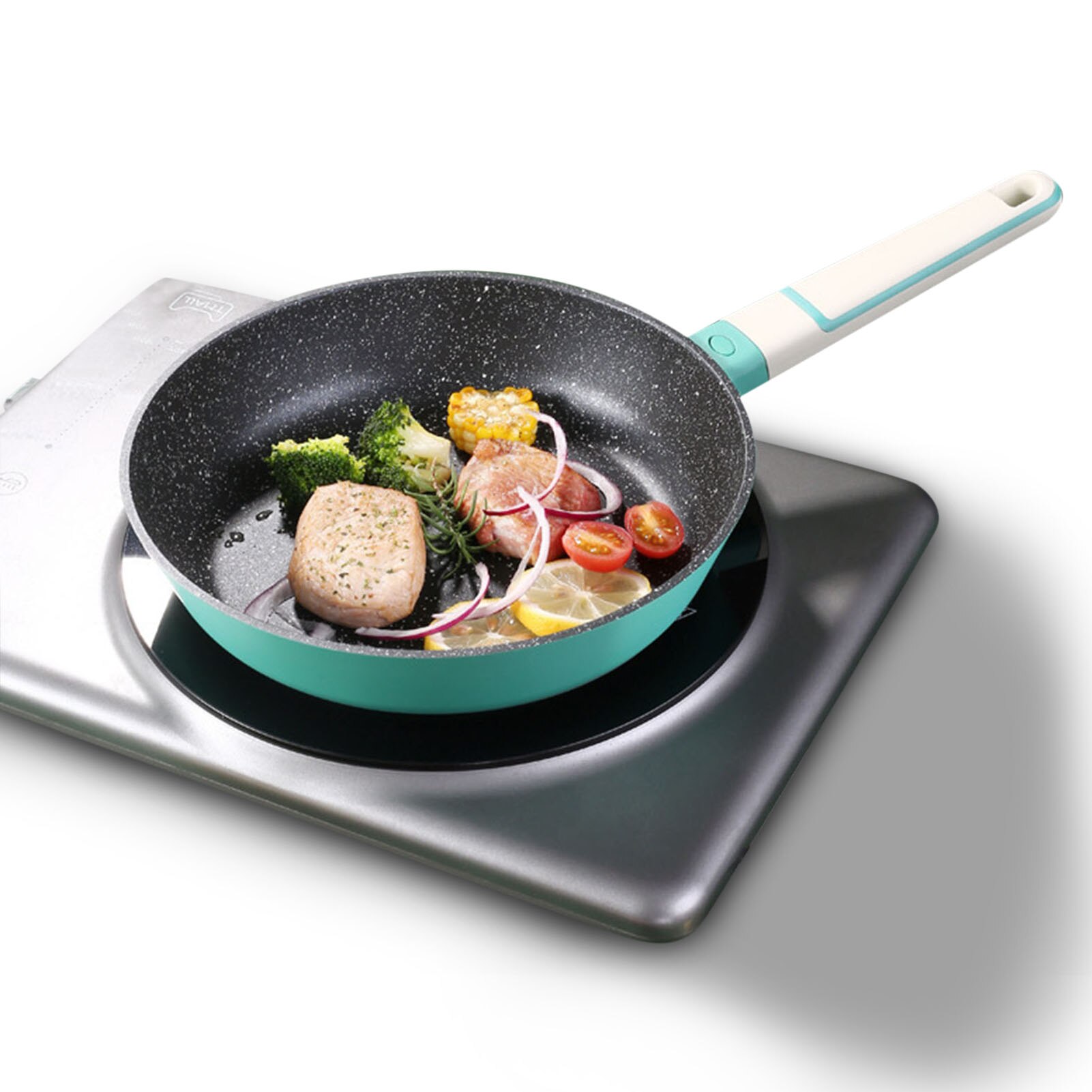 Küche Pfanne Antihaft-pfanne Beschichtung Boden Weichen Griff Aluminium Induktion Herde Kochen Pfanne 26cm