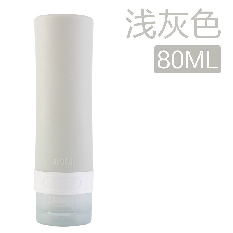 38ml/60mm/80ml silikonista täytettävää pulloa matka-liiketoiminta kunto kannettava säilytyspullo silikoni voide shampoo säilytyspullo: 80ml harmaa