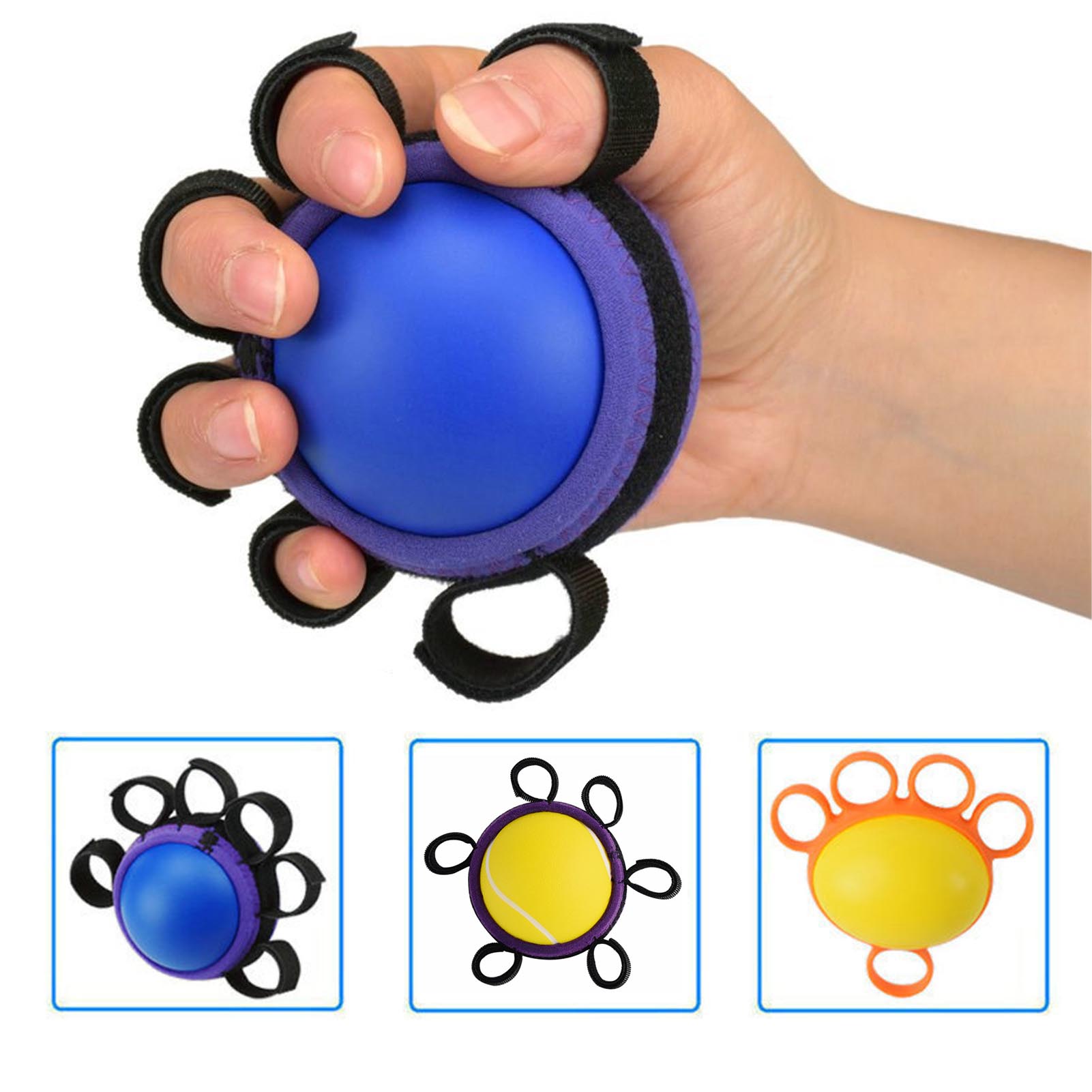 Hand Grip Strengthener Hand Exerciser Ball For Physical Therapy Wrist Finger Exerciser Resistance Bands Fitness For Athletes