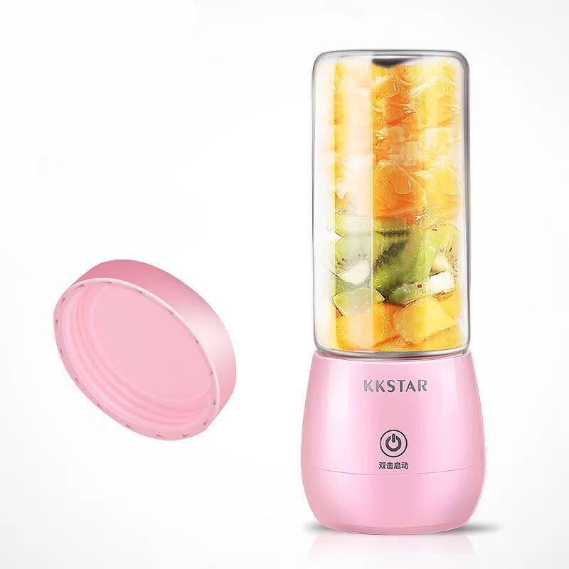 HA-Life 450ml Portable Electric Juicer Blender Auto Wireless Multi-Functional USB Charging Cut Mixer juce Glass cup Convenient: 1 cup Pink