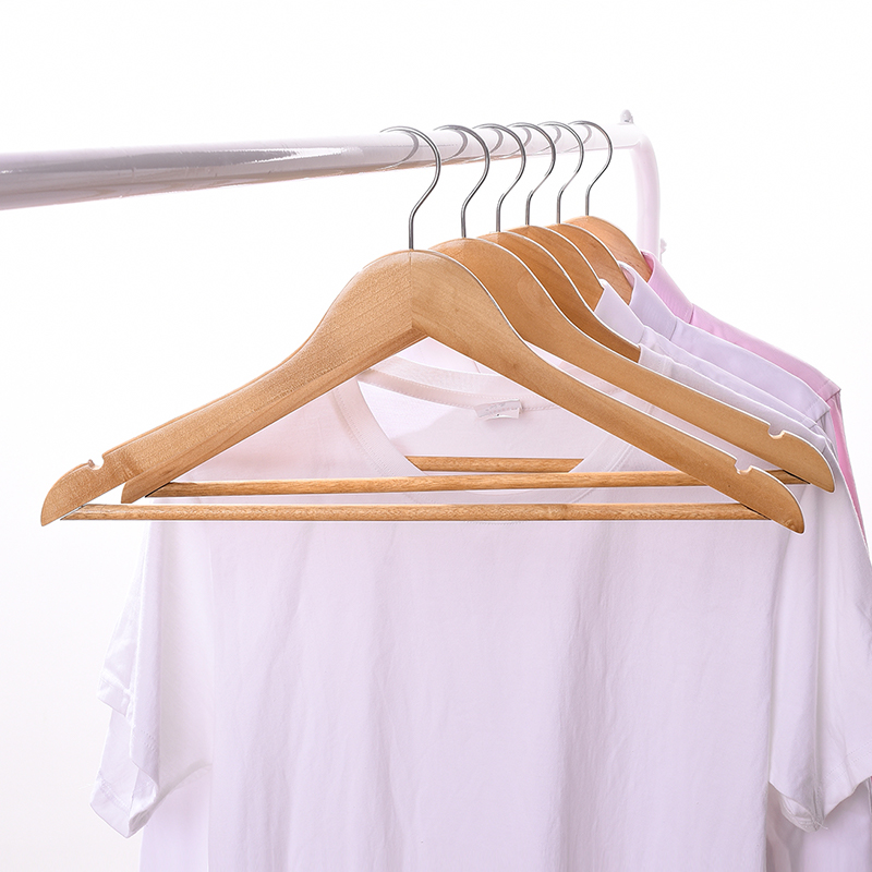 Madeira maciça cabides para uso doméstico, cabides para camisas e outerwear, 10 peças