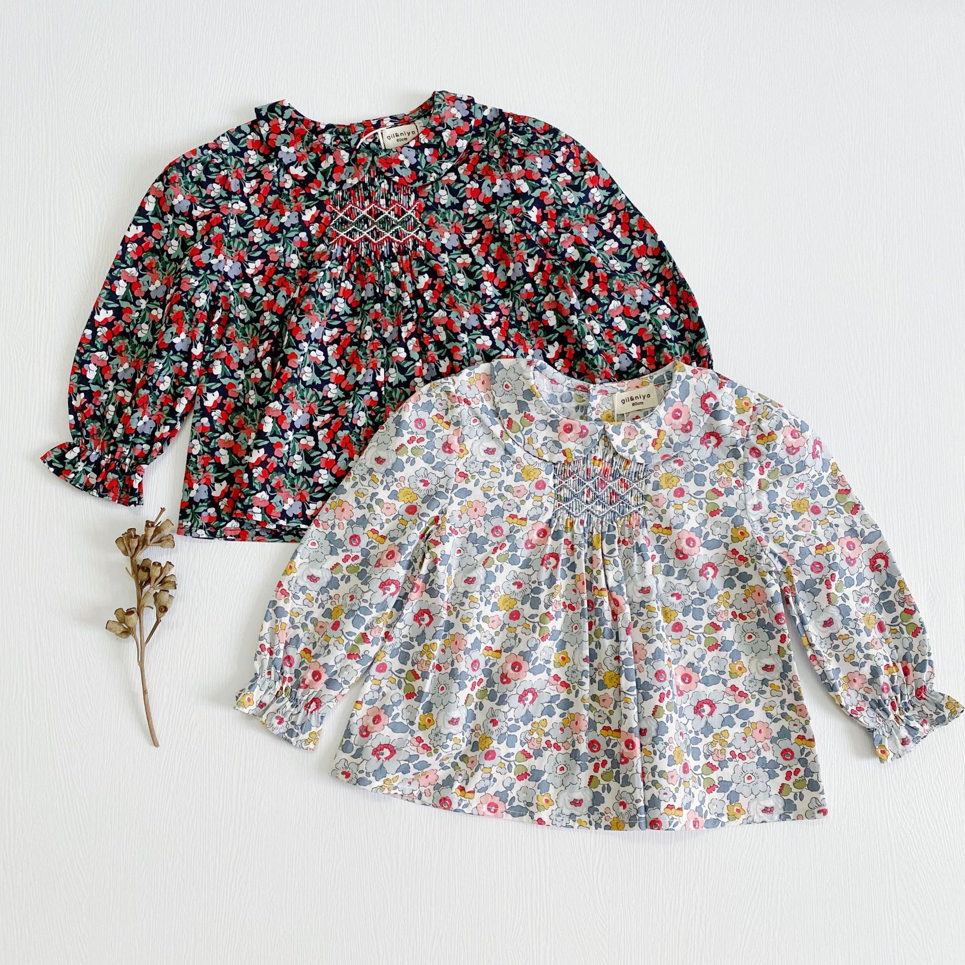 Zoete Bloemen Meisjes Blouse Lente Lange Mouwen Kinderen Blouse Voor Peuter Meisjes Vintage Zwaaide Kids Tops Kinderen Truien