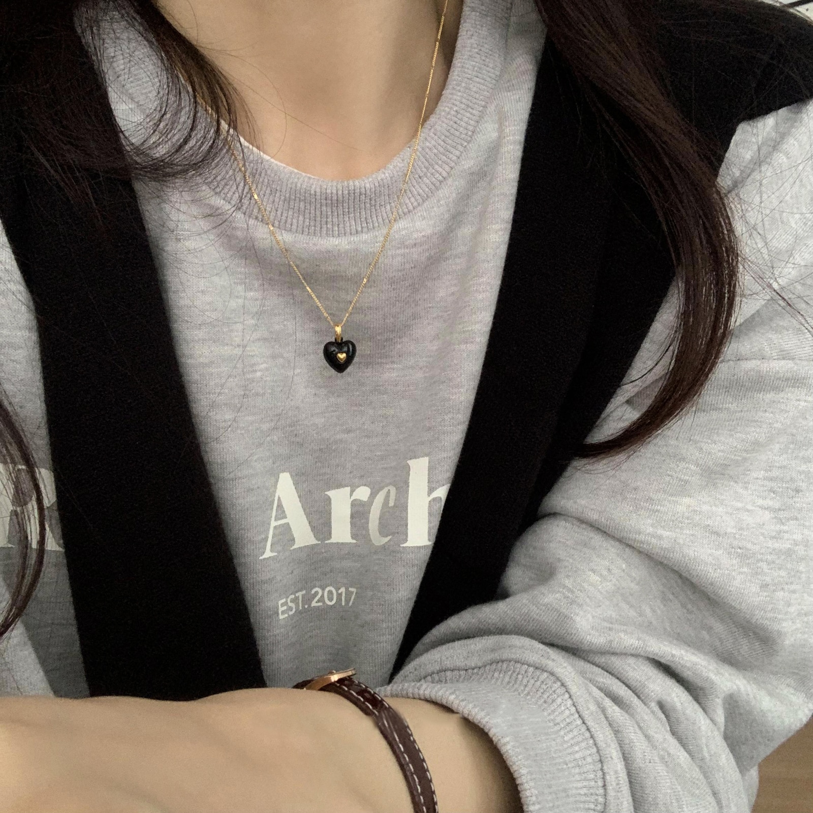 Gevoel Macarone Kleur Hart Hanger Gouden Ketting Voor Vrouw Koreaanse Mode Zoete Sieraden Meisje Romantische Sleutelbeen Keten