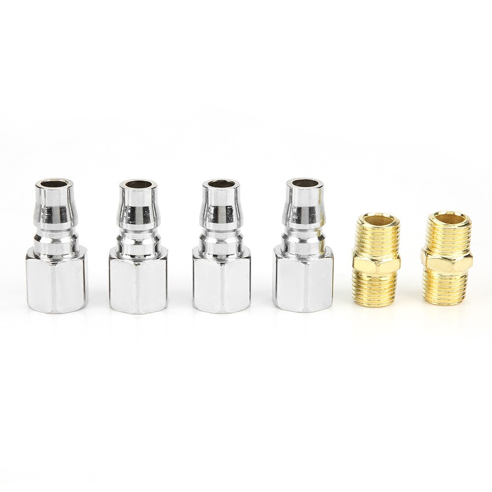 18pcs Line Hose Air Compressor Connector Quick Release Assembly Set 1/4 Inch Pneumatic Iron Parts Quick Connector Tool