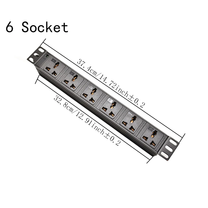 1U Rack Mount PDU Power Distribution Unit with 2/3/4/5/6/7/8/9/10 Ways Universal Sockets NO Switch Led 3500W 2M: TYPE7 / AU