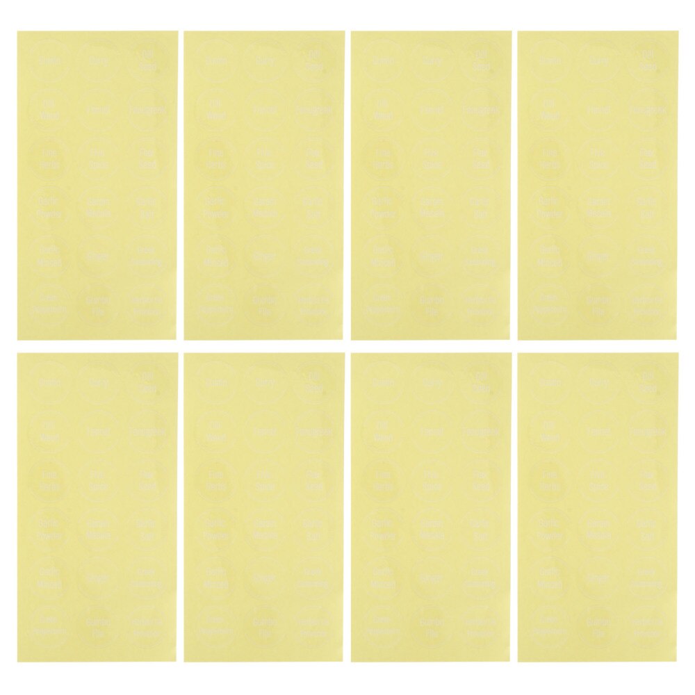 8 Vellen 144Pcs Ingrediënten Naam Label Decals Spice Labels Voor Thuis: Default Title