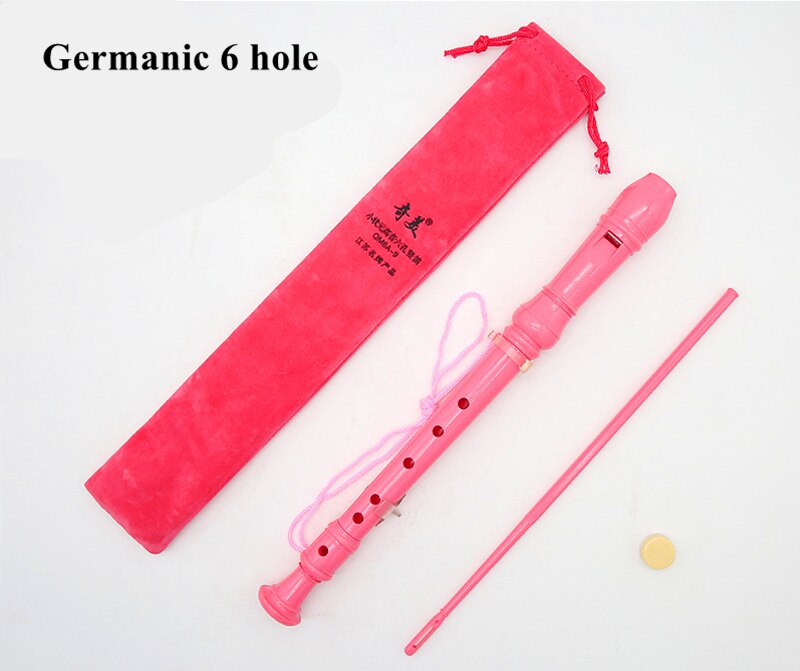 Chinese Recorder gaita 6/8 hole Soprano Germanic vertical flute C Key Music Instruments Clarinet flauta dulce funda flauta dulc: G 6 hole all pink