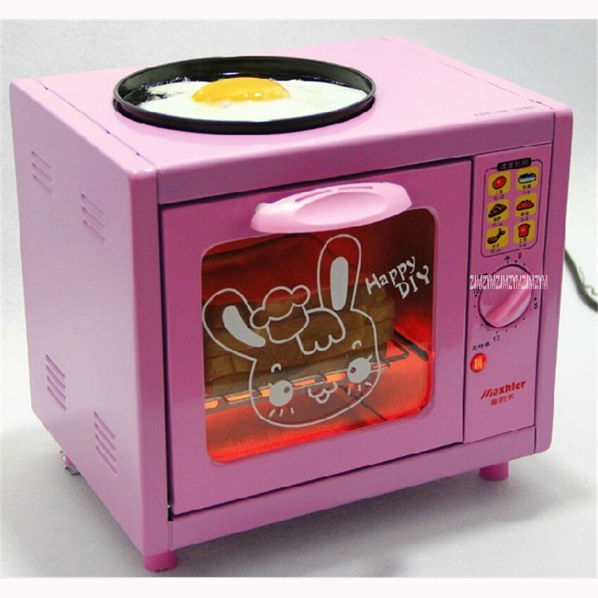 MSL-1028 Oven Electric Mini Oven with Timer Breakfast 12.5L Mini Family Multi-Function Furnace Oven 220V/50 Hz pink