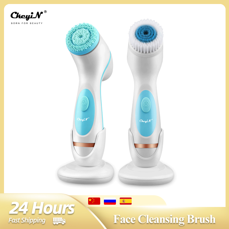 CkeyiN spazzola elettrica per la pulizia del viso spazzola rotante automatica per la pulizia profonda alimentata dal viso esfoliante ricaricabile rimozione di punti neri