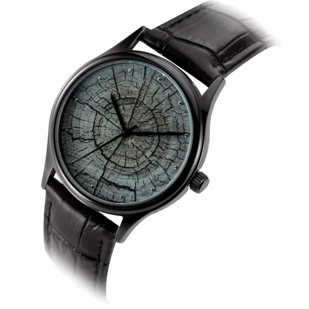 Boom Ring Horloge Zwart Unisex Wereldwijd