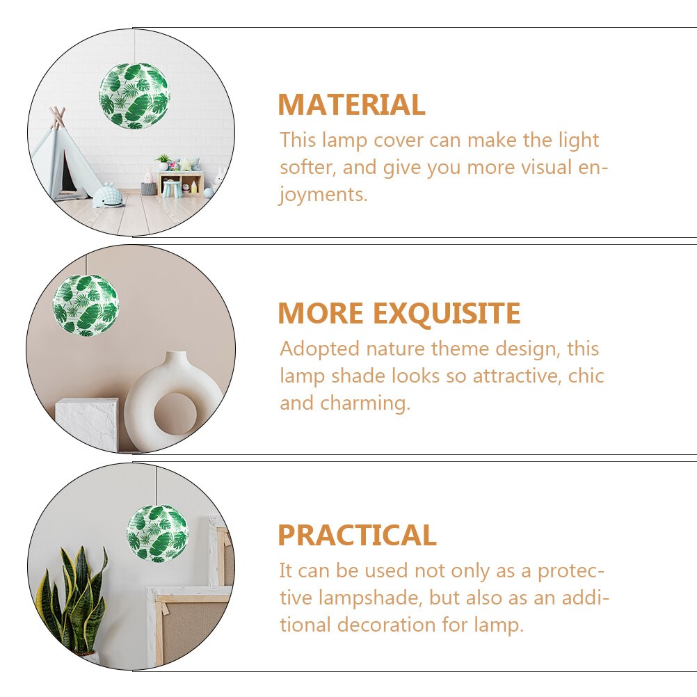 Paper Lantern Lamp Shade Leaves Pattern Lampshade for Ceiling Light Pendant Lamp