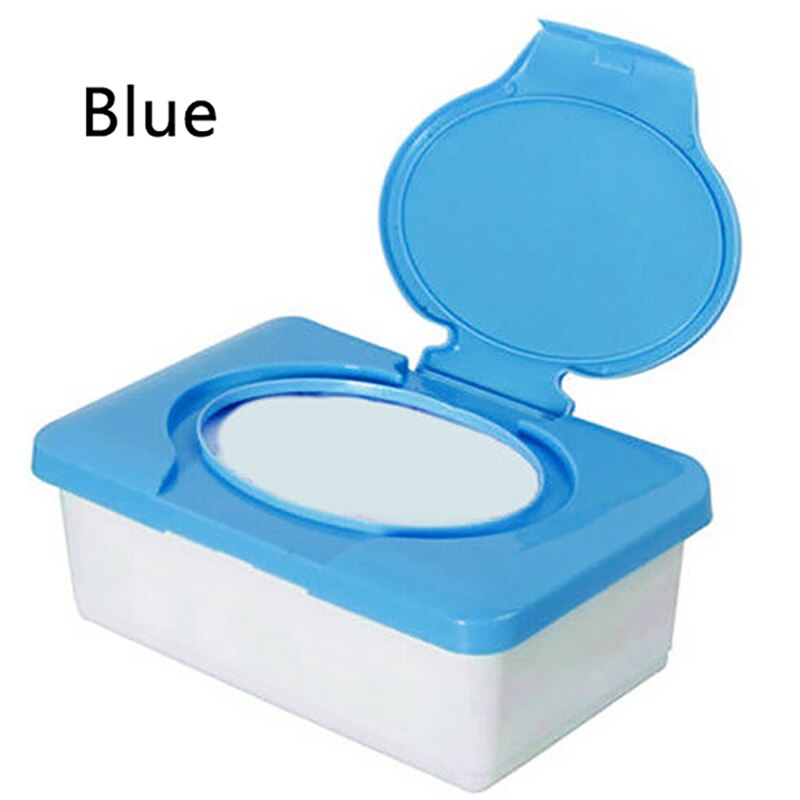 Droog Nat Tissue Papier Doos Plastic Case Real Tissue Case Babydoekjes Servet Druk Pop-Up Thuis tissue Houder Accessoires: Blauw