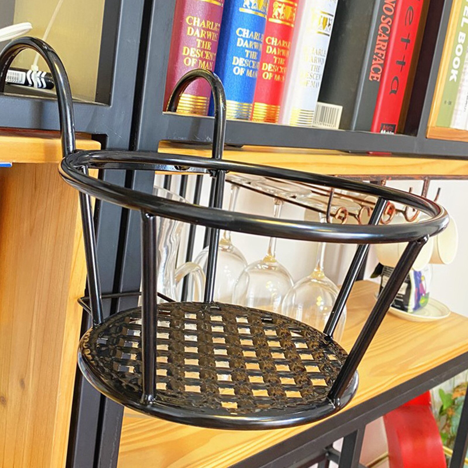 Ing railing plantenbak bloempot houder plantenhouder voor binnen en buiten gebruik: Zwart