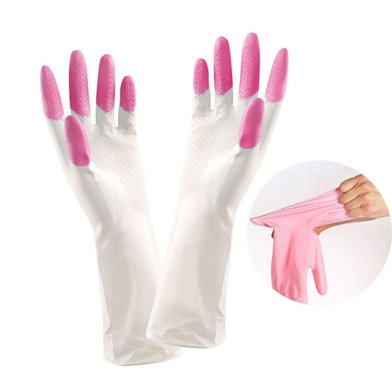 1 Paar Thuis Wassen Cleaning Handschoenen Tuin Keuken Schotel Vingers Rubber Afwassen Huishoudelijke Schoonmaak Handschoenen Huishoudelijke Producten