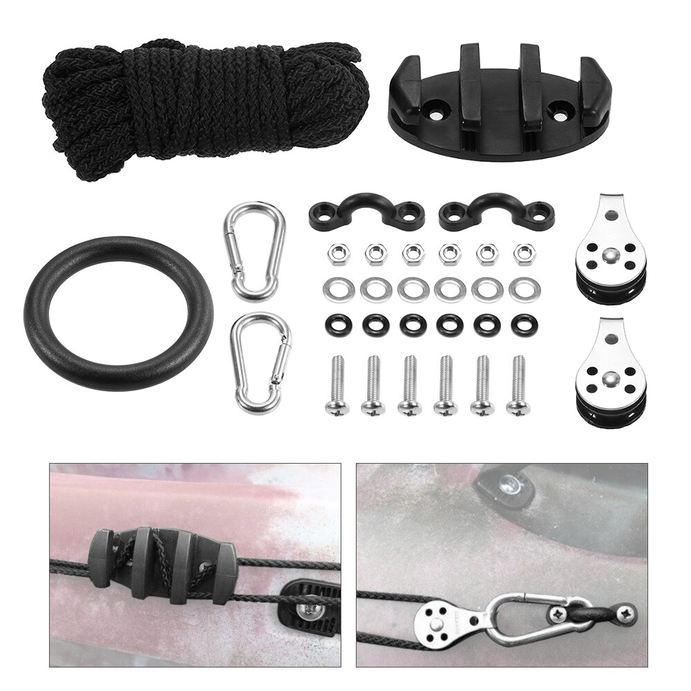 surfing Anchor Trolley Kit Rope Cleat Pulley Rigging Ring for Kayaks Canoes sup board stand up paddle board windsurf surf leash