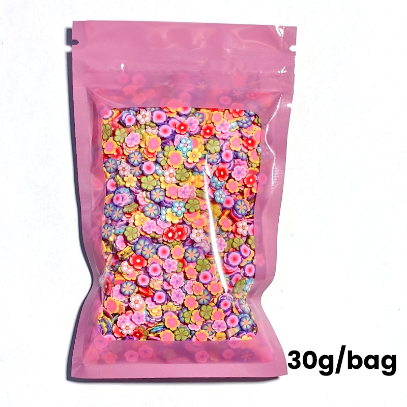 10 g/zak Fruit Plakjes Nail Art Decoraties Kerst Kerstman Bloemen 3D Polymeer Pailletten Klei Stickers DIY Nagels Accessoires: GRIJS