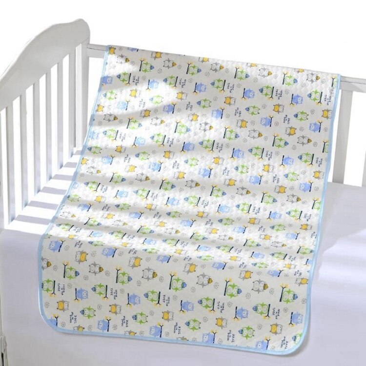 Vauvan ekologinen puuvillainen hoitoalusta vastasyntyneen vauvan hoitoalusta vauvansänkyyn vedenpitävä hoitoalusta pinnasänkyyn: Sininen olw / 69 x 104cm