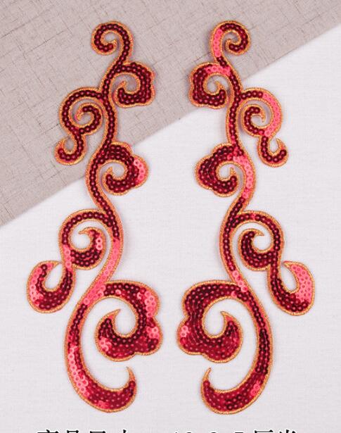 1 spiegelpaar goud zilver opstrijkbare barokke kledingstukken kant applique bloem bloemenmotief Venise Venetië kant applique DIY accessoire: Antiek Zilver