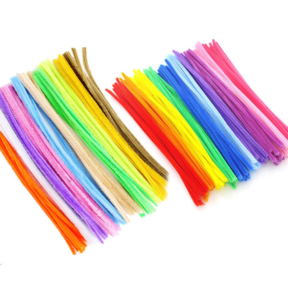 100 stk håndlavet børnelegetøj gør-det-selv blandet farve fløjl snoet stang gør-det-selv-legetøj gør-det-selv dekoration assorterede farver hjemmearbejde