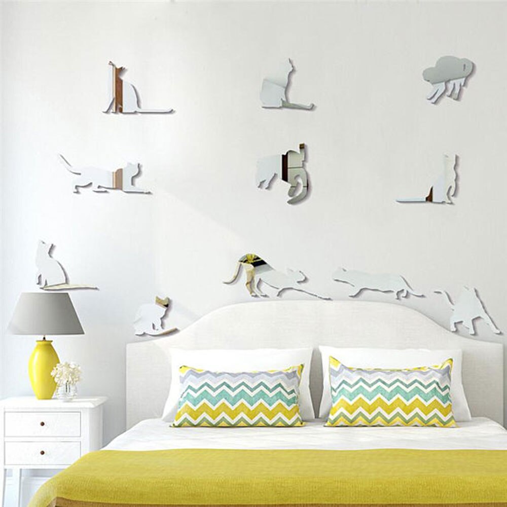 JM317 3D geometric acrylic mirror wall paste living room decoration self-adhesive mirror paste can be removed