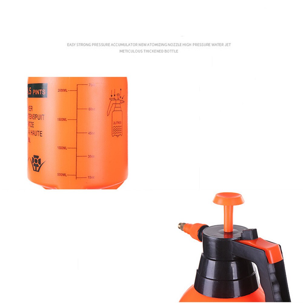2L Pneumatic Automatic Sprayer Orange Bottle Watering Pot Garden Sprinkler #55