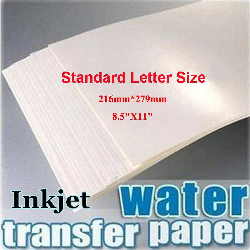 Waterslide Decal Paper Inkjet Clear Transparent Printable Water Transfer Papers Water Slide Decal Foil Tansfer Sheet Letter Size