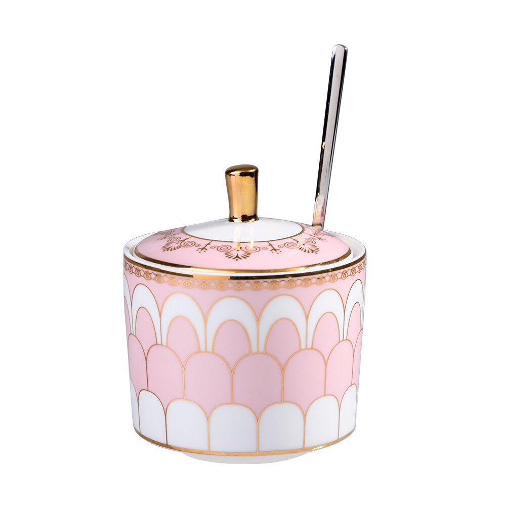 Suikerpot Dispenser Zout Container Keramische Suikerpot Met Deksel En Lepel Voor Huis En Keuken: Pink