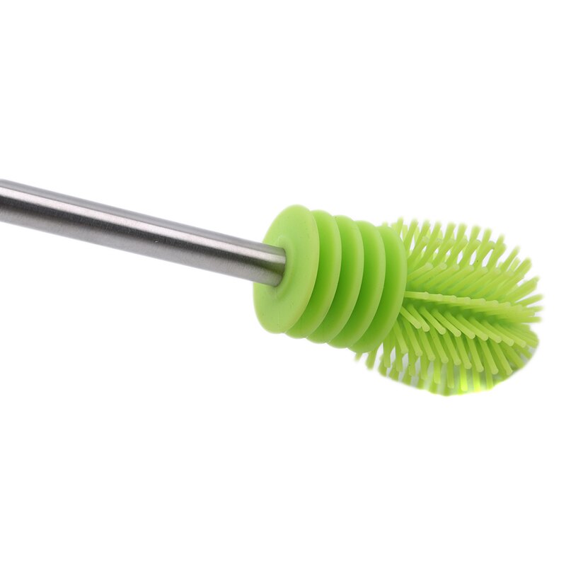 Neue Multifunktionale Silikon Pinsel Reinigung Dreh Langen Griff Schrubben Fütterung-flasche Pinsel