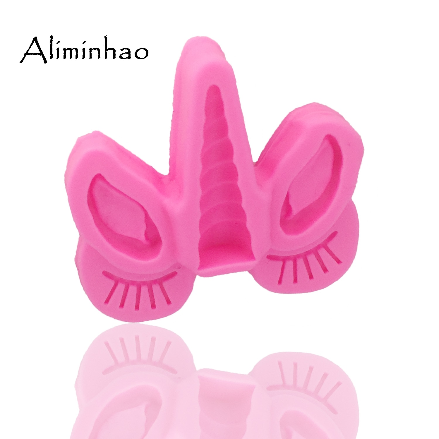 B1309 Cartoon unicorn ear eyes DIY fondant silicone mold for cake decorating tools chocolate gumpaste baking bakeware