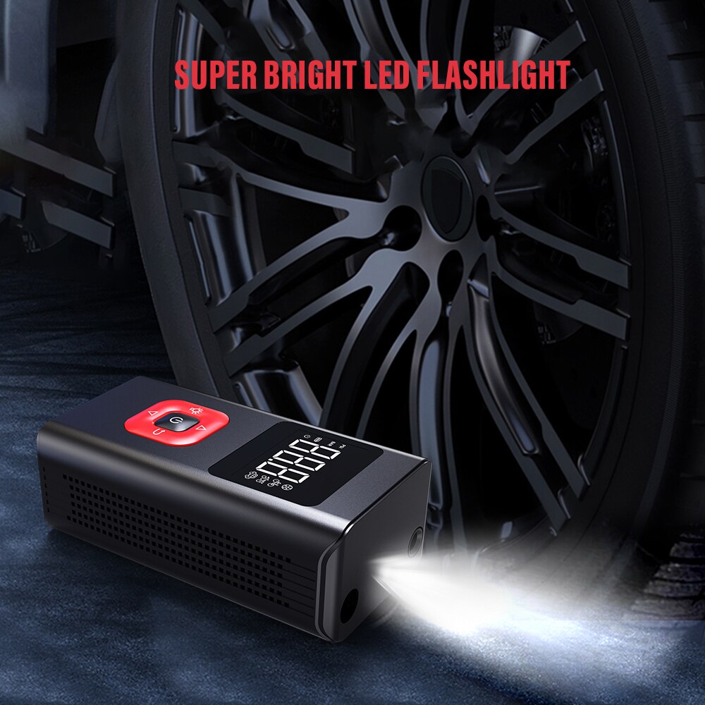 Draagbare Luchtcompressor Elektrische Pomp 150 Psi Mini Bandenpomp Met Licht Voor Auto Motor Fiets Zwemmen Ring Ballen