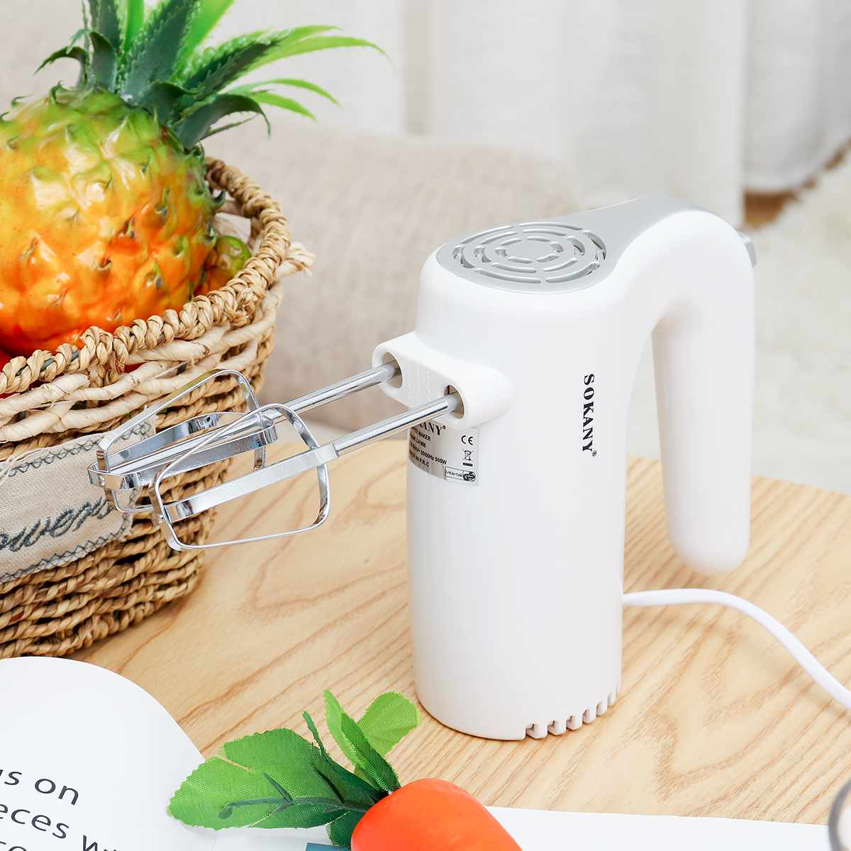500W Power Electric Food Mixer Hand Blender 5 Speeds Dough Blender Egg Beater Food Processor Kitchen Manual Cooking Tools