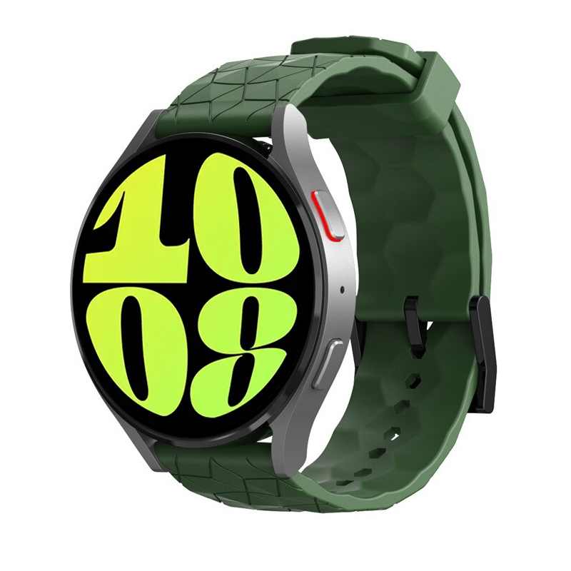 Silicone Strap for Samsung Galaxy Watch 6 44mm 40mm 20/22mm Football Pattern Sport Band Bracelet Galaxy Watch 6 classic 43 47mm: BLACK WHITE / 20mm