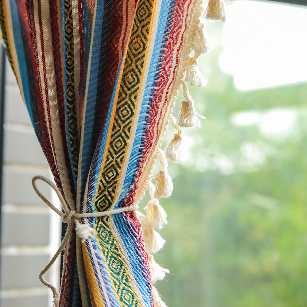 Cortina curta quarto bay janela varanda cortina pendurada tecido armário de cozinha estilo bolso meia cortina