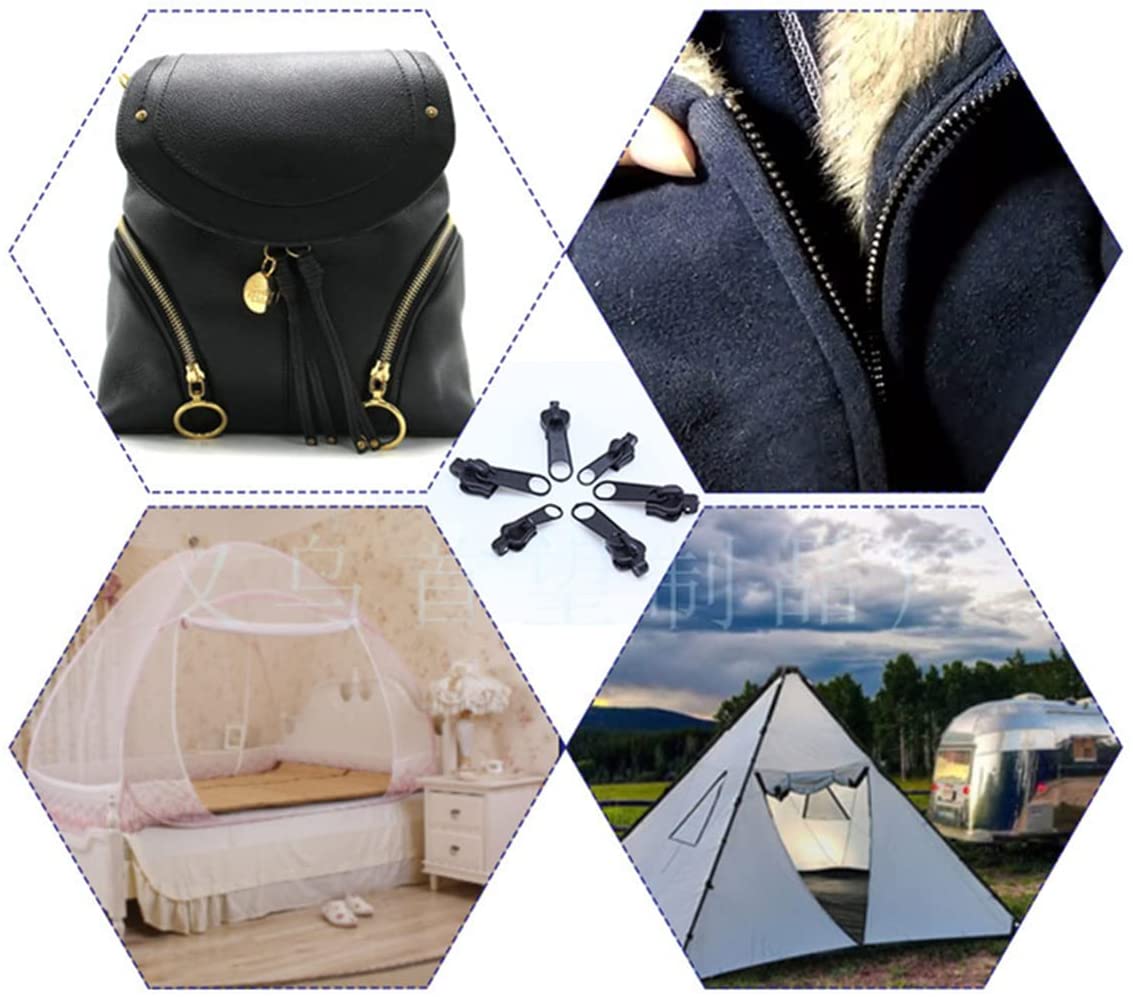 6Pcs Instant Zipper Universal Instant Fix Zipper Repair Kit Replacement Zip Slider Teeth Rescue Zippers Clothing Sewing Zipper