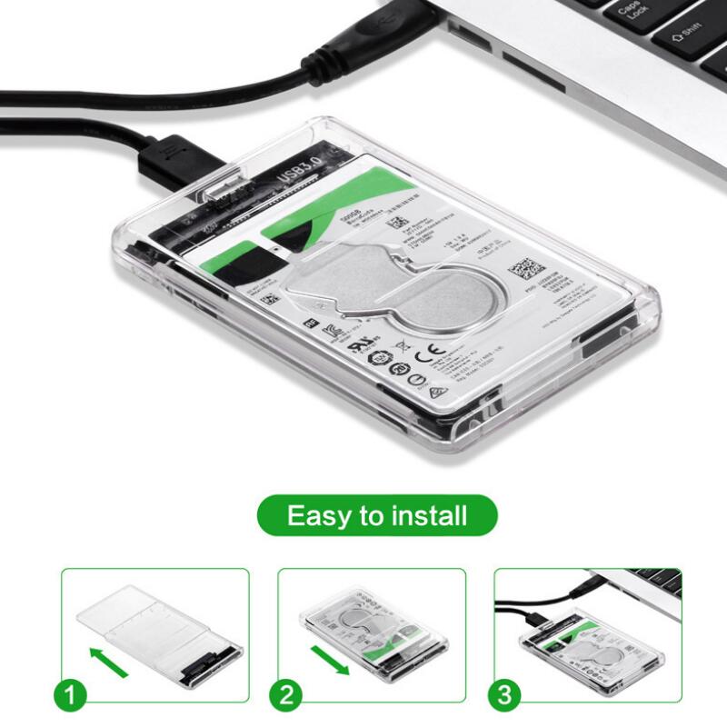 HDD Enclosure 2.5 inch SATA to USB 3.0 SSD Adapter Hard Disk Drive Box for Samsung Seagate SSD 1TB 2TB Memory Card Adapters