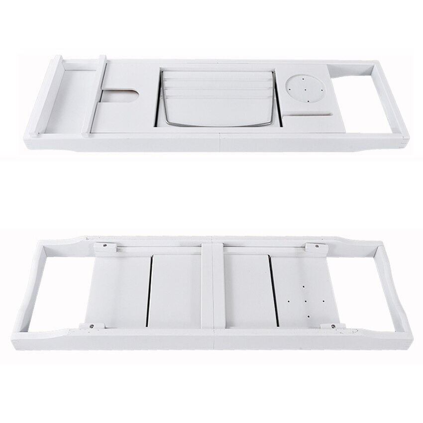 Retractable Bathtub Rack Support Bamboo Bath Rack Multifunction Tub Caddy Tray Organizer Shelf Bridge Wine Glass Book Holder