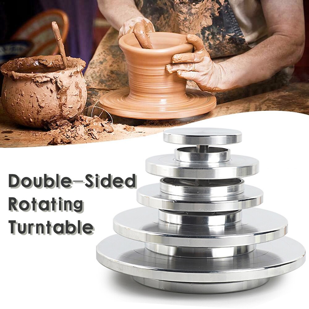 11-30CM Double Side Pottery Wheel Turntable Ceramic Clay Sculpture Pottery Rotating Table Stand Turntable Clay Tools