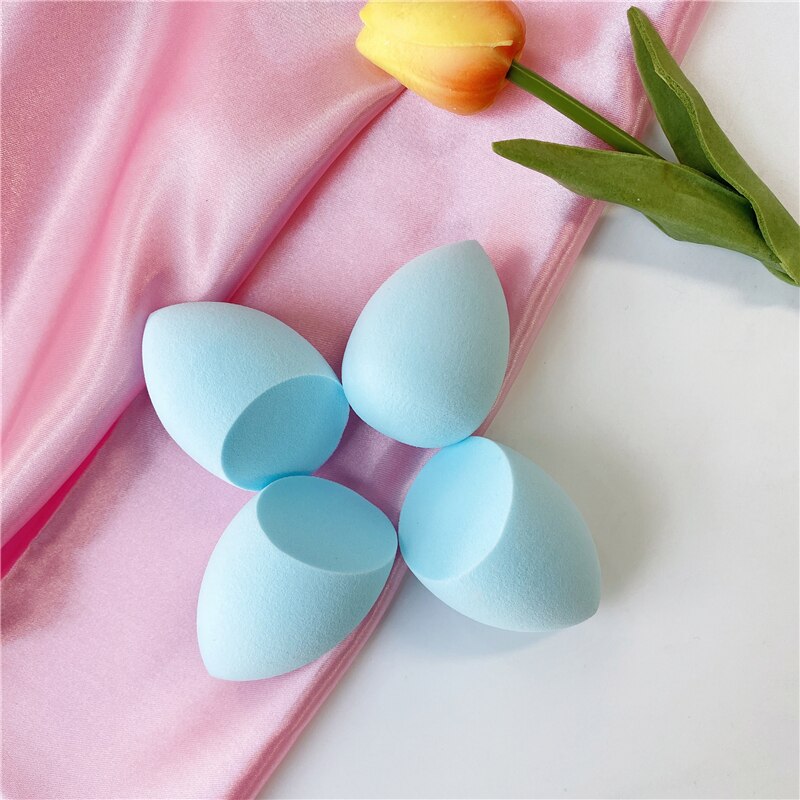 4Pcs/lot Cosmetic Puff Beauty Set Smooth Women Makeup Foundation Soft Sponge Puff Pure Blue Purple Color Beauty Tools: 4pc All Blue