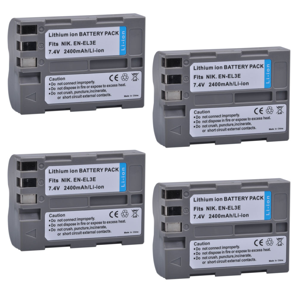 Batería de EN-EL3e de 2400mAh, batería de cámara EN EL3e EL3a ENEL3e para Nikon D300S D300 D100 D200 D700 D70S D80 D90 D50 L50, accesorios: Verde