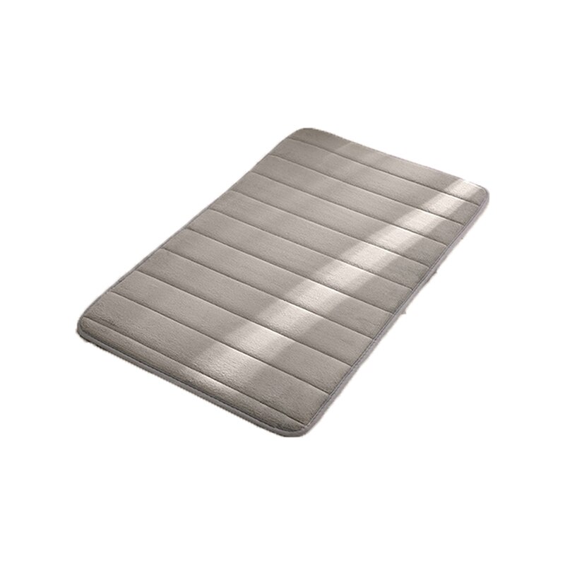 Badmat Coral Fleece Badkamer Tapijt Wateropname Non-Slip Memory Foam Absorberende Imitatie Konijnenbont Vloer Mat: Grey