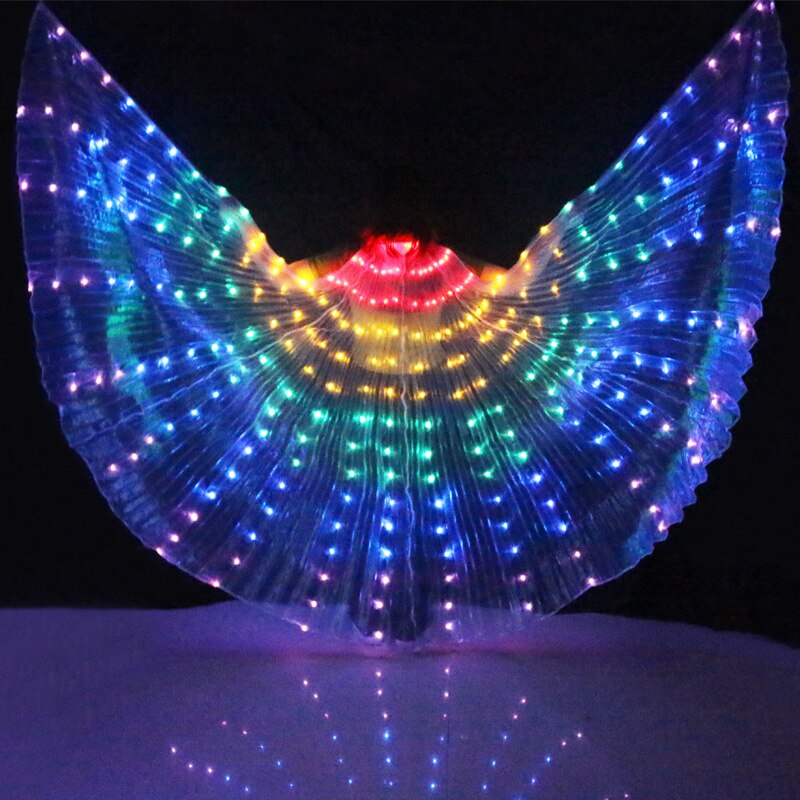 Accesorios para actuación en escenario para mujer, accesorio de baile, alas de baile LED para DJ, disfraz de alas iluminadas, alas de baile LED, colores del arco iris: color A