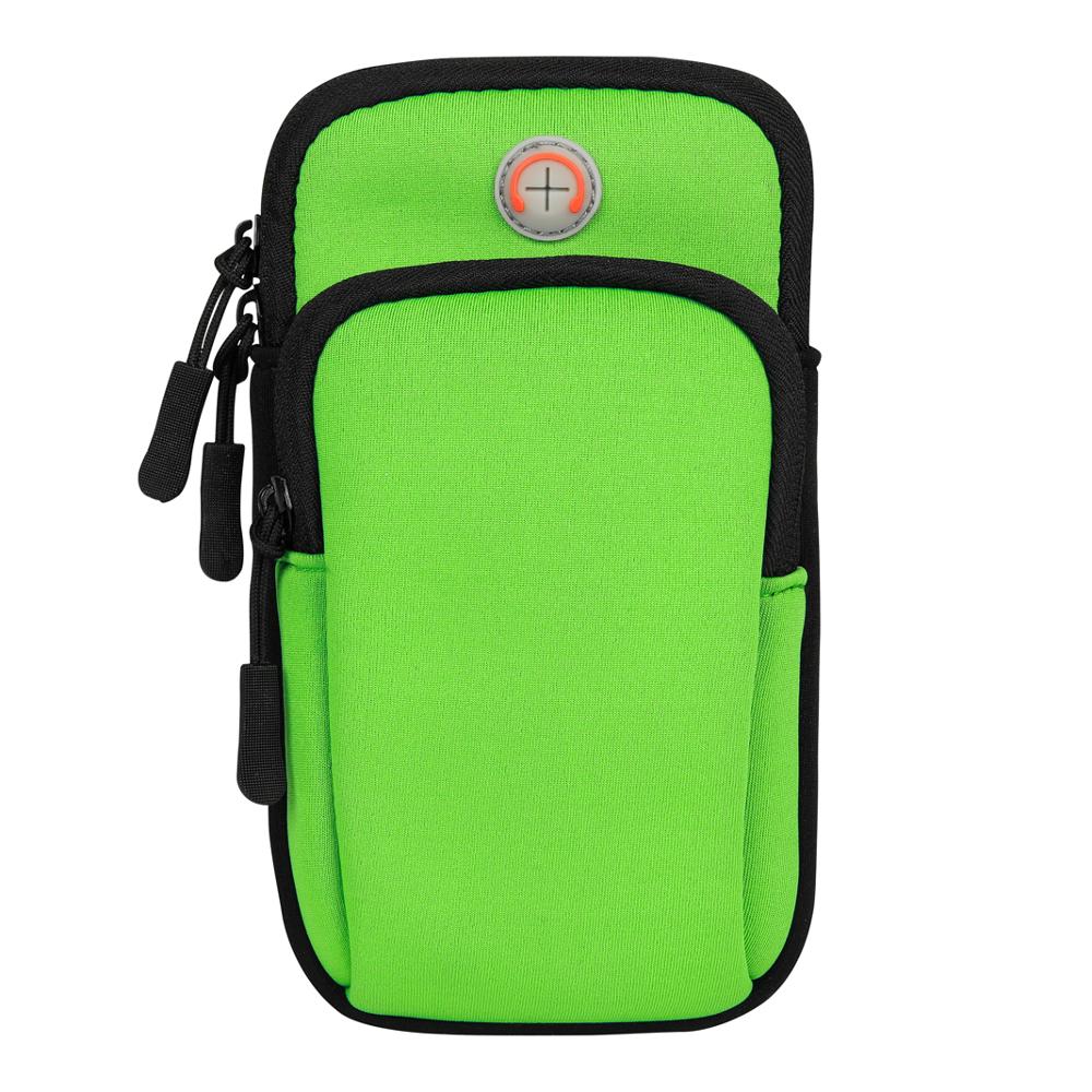 Universal 6 "vandtæt sport armbånds taske løbende gym armbånd mobiltelefon taske cover cover til ios samsung huawei xiaomi: Grøn