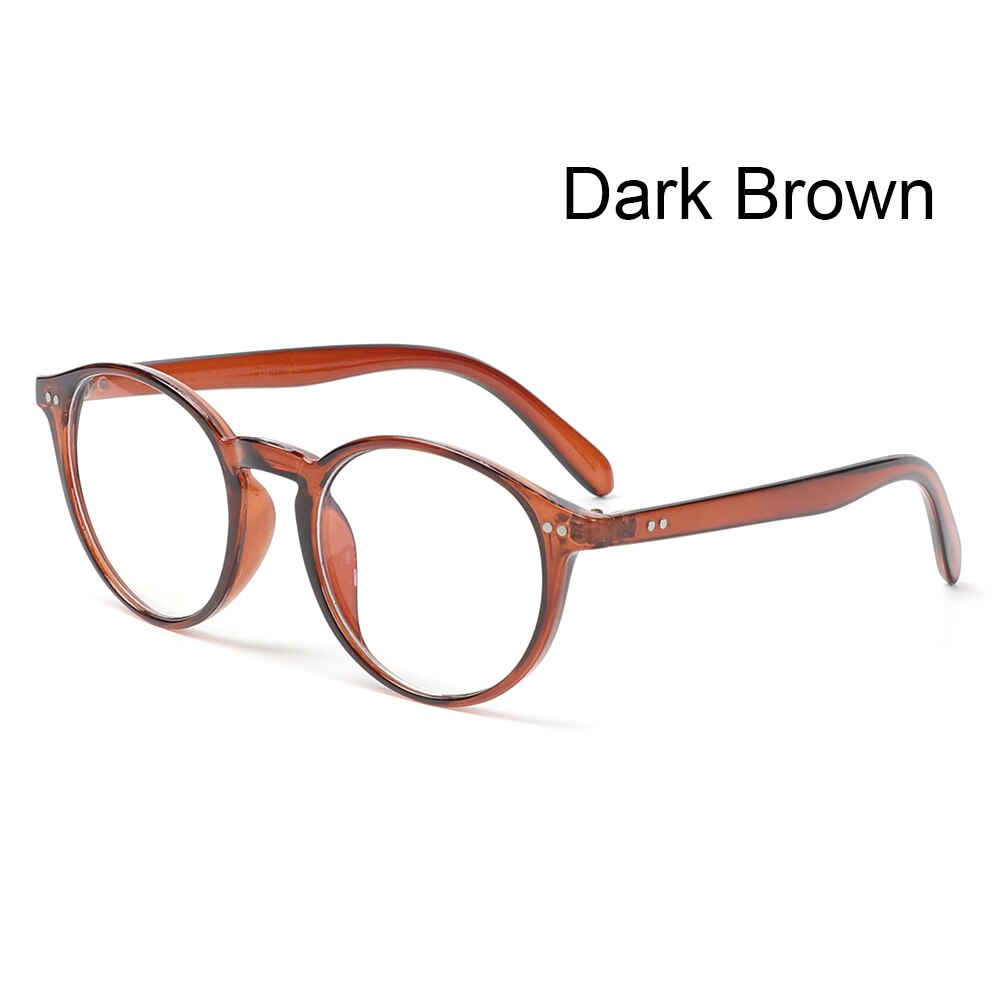 Transparent Computer Glasses Frame Women Men Anti Blue Light Round Eyewear Blocking Glasses Optical Spectacle Eyeglass: C dark brown