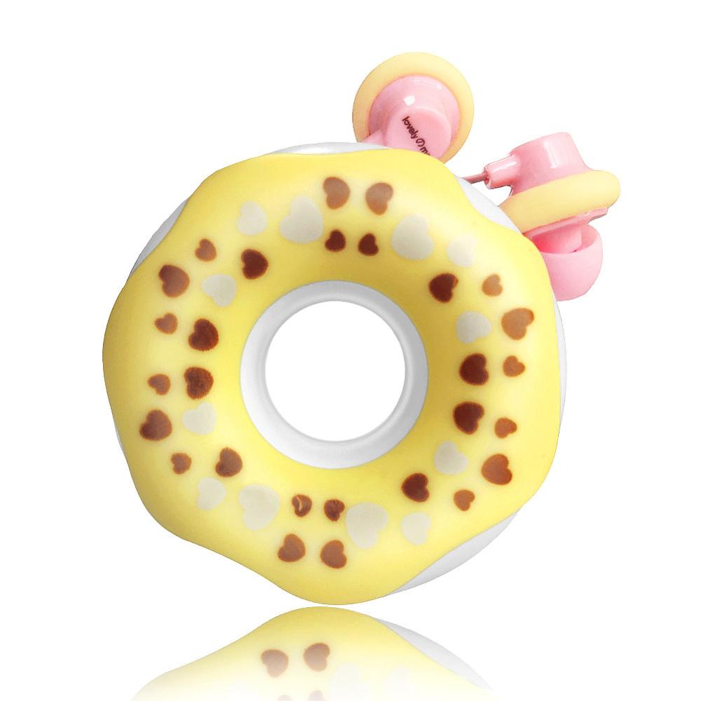 Cute Donuts Macarons Earphones 3.5mm in-ear Stereo Wired Earbuds with mic Earphone Case for Kids iPhone Xiaomi Girls MP3: pink no package