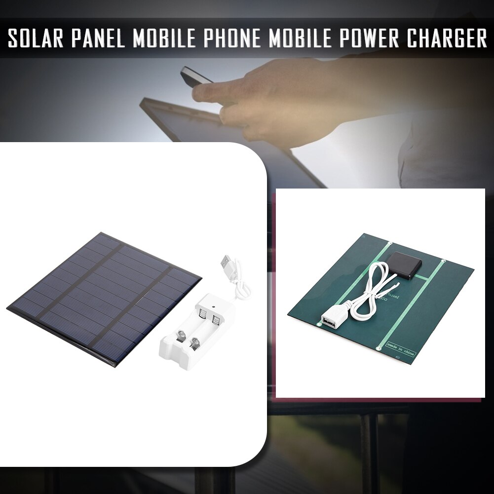 2-Slot AA AAA Rechargeable Battery Charger Smart Phone Portable Flexible Power 2.5W 5V USB Solar Battery Charger