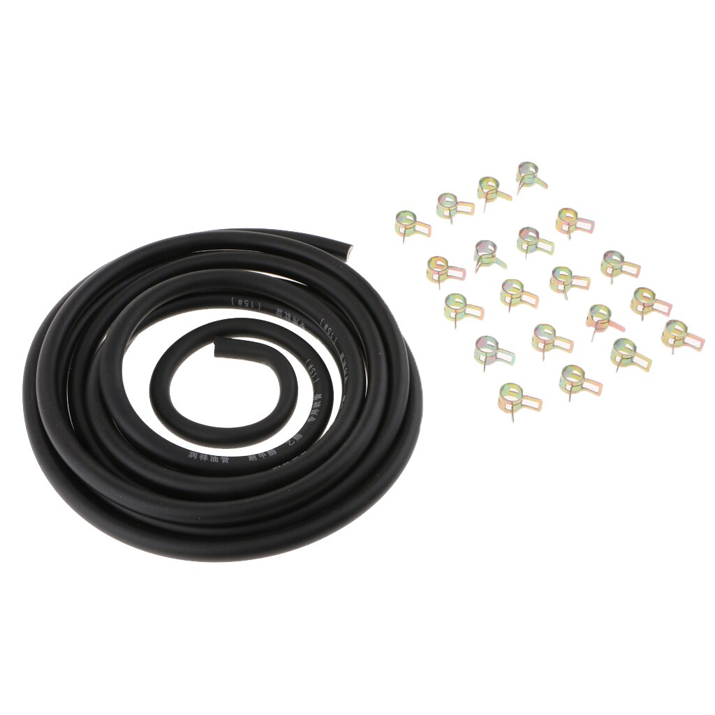 Tuyau de carburant de 1/4 "+ colliers de serrage de 9.8" pour tracteurs, tondeuse, conduite de carburant de 2/5 pieds
