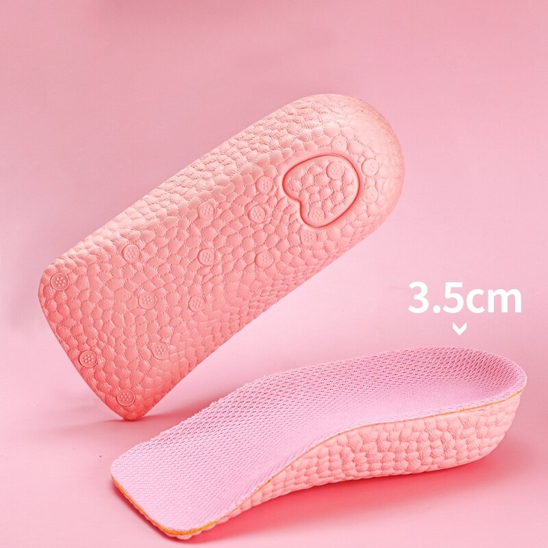 Cuscino per scarpe con rialzo in altezza supporto per arco traspirante sollevamento leggero mezzo tacco 1.5CM 2.5CM 3.5CM solette alte per unisex: rosa-3.5CM