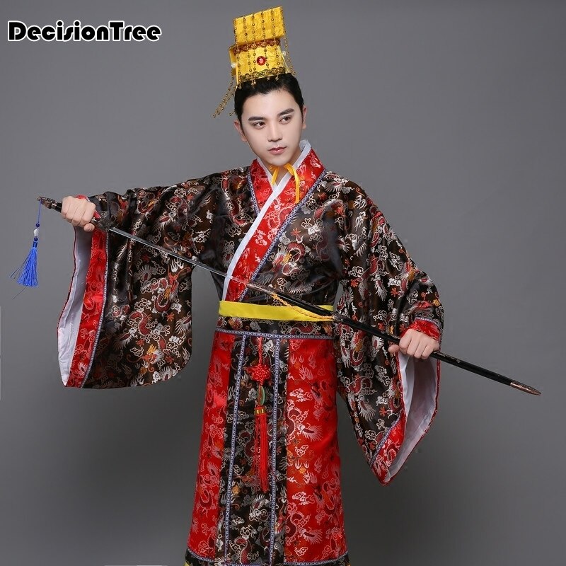 Traje chino Hanfu para adultos, traje para hombres, traje de rey Emperador, traje de escenario, traje Tang, conjunto de Traje + sombrero